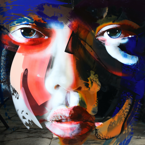 Peinture sur aluminium Fabiola Govare visage femme